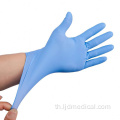ถุงมือไนไตรสีฟ้าไม่มีแป้งสำหรับใช้ทางการแพทย์